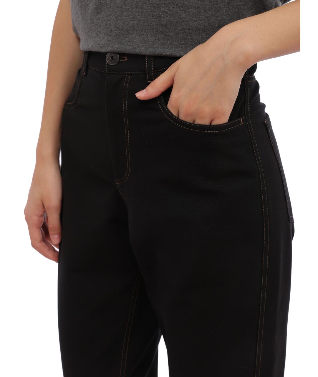 BRUNELLO CUCINELLI Черные прямые брюки, фото 6