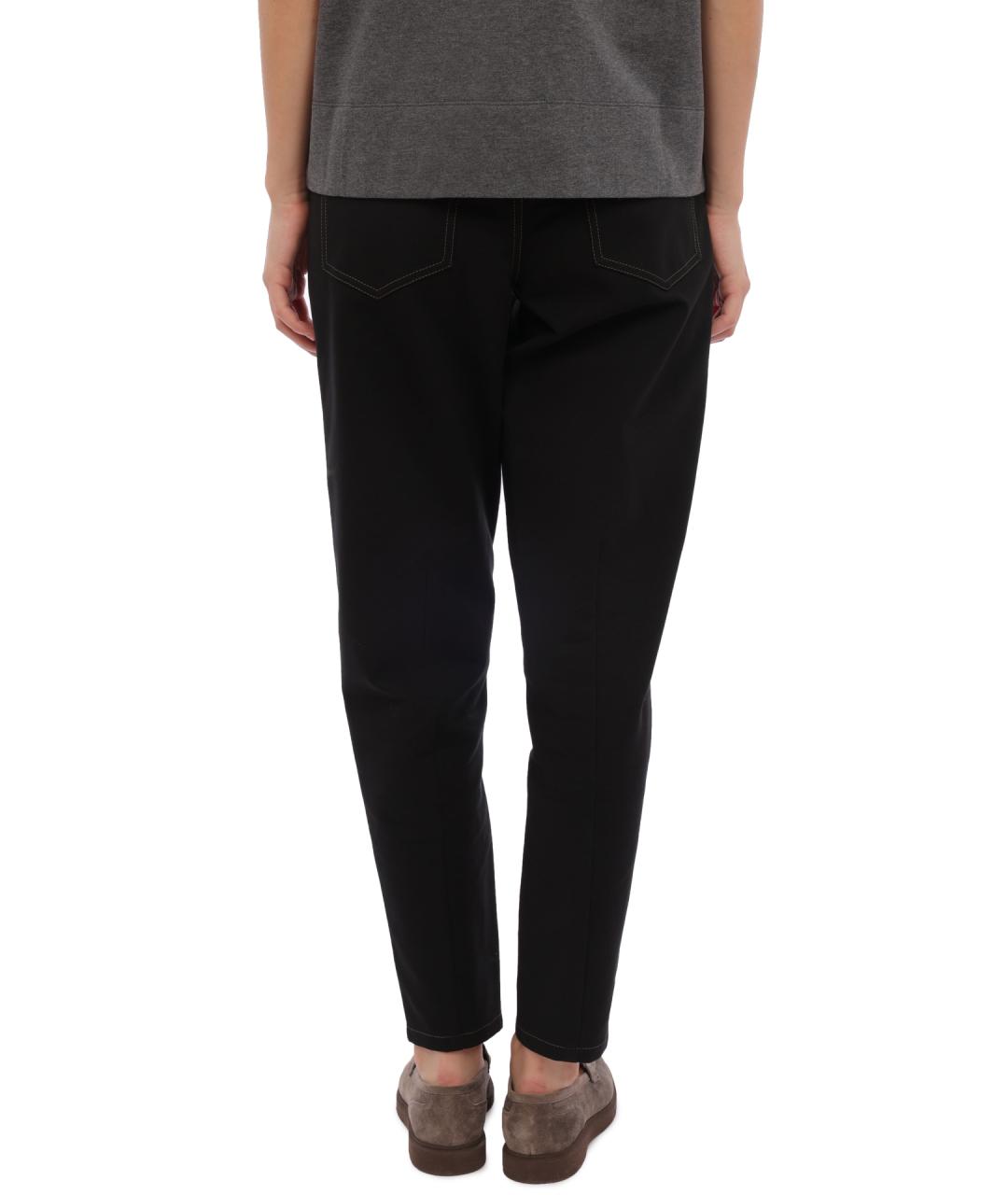 BRUNELLO CUCINELLI Черные прямые брюки, фото 4