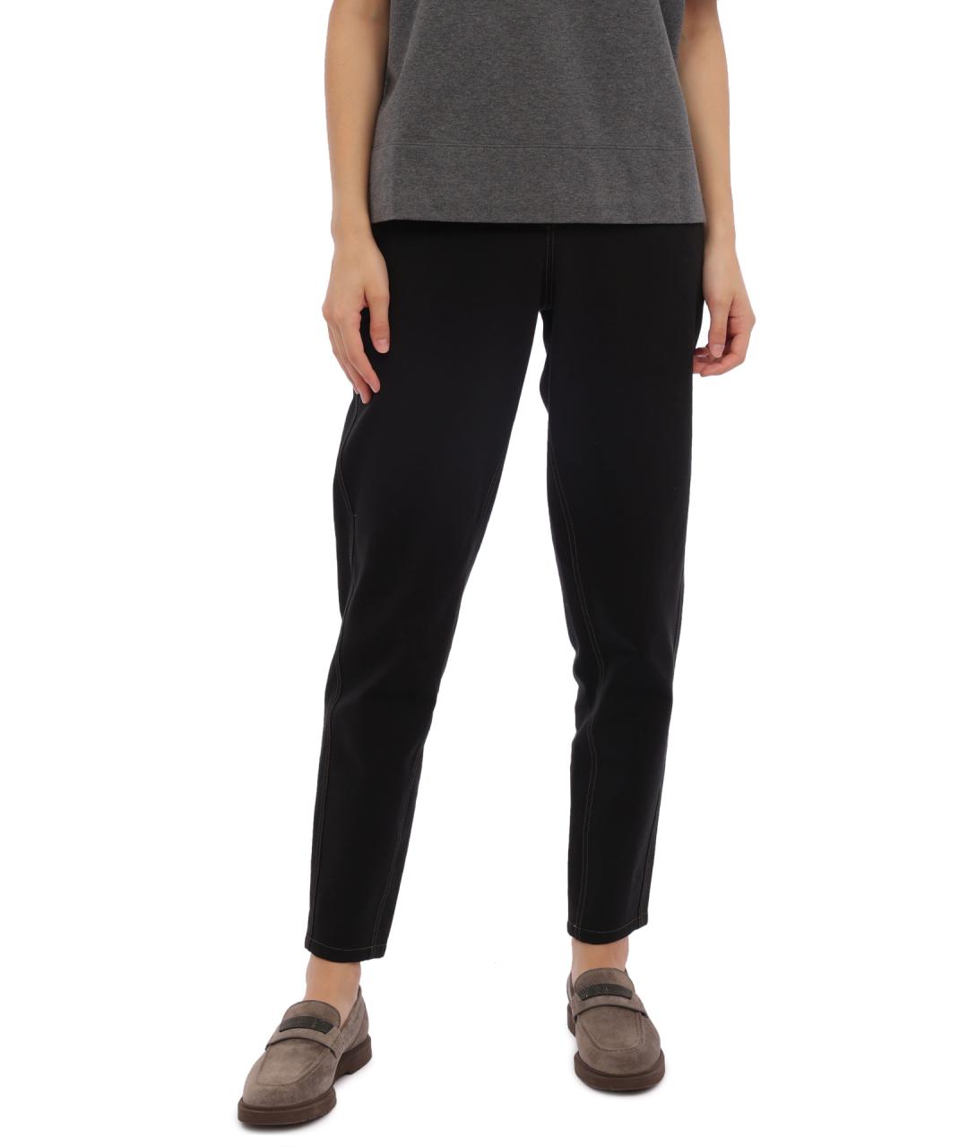 BRUNELLO CUCINELLI Черные прямые брюки, фото 2