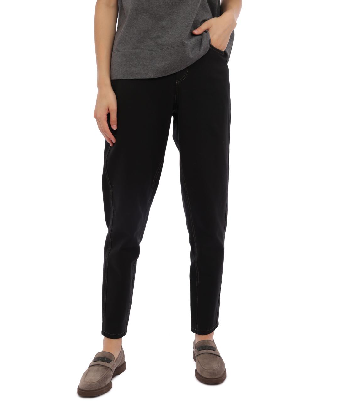 BRUNELLO CUCINELLI Черные прямые брюки, фото 1