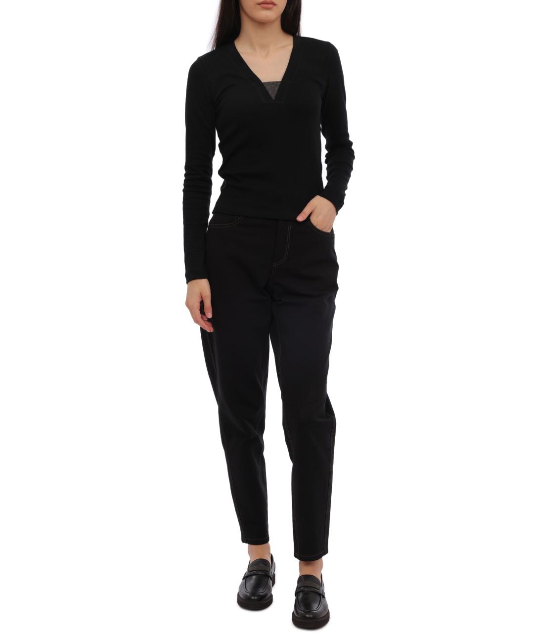 BRUNELLO CUCINELLI Черный хлопковый джемпер / свитер, фото 3