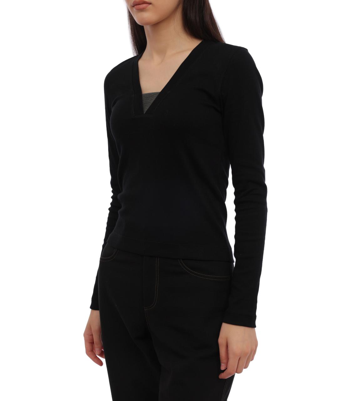 BRUNELLO CUCINELLI Черный хлопковый джемпер / свитер, фото 4