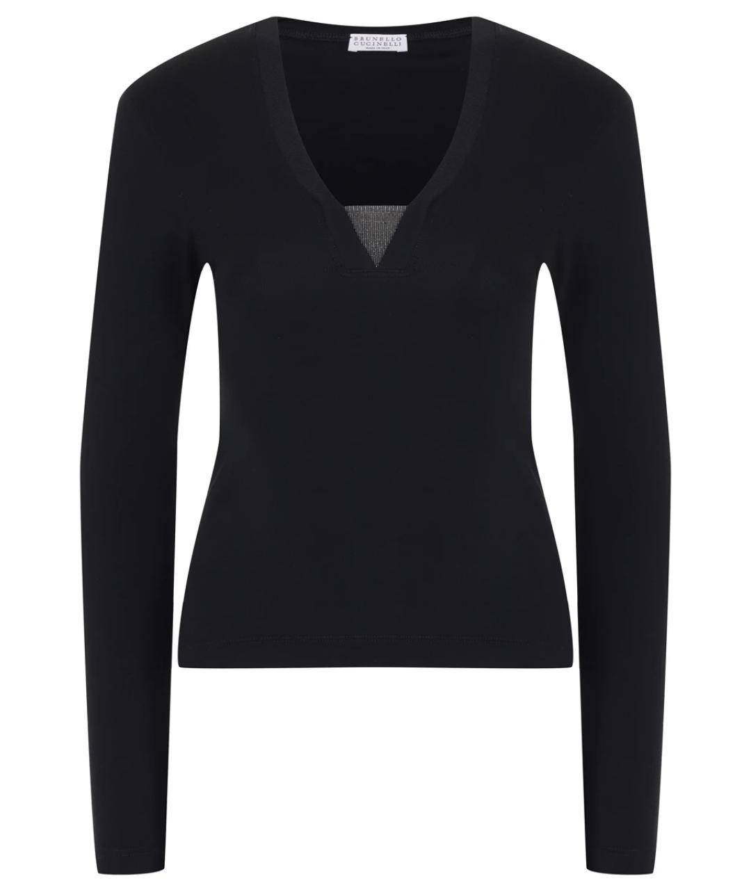 BRUNELLO CUCINELLI Черный хлопковый джемпер / свитер, фото 1