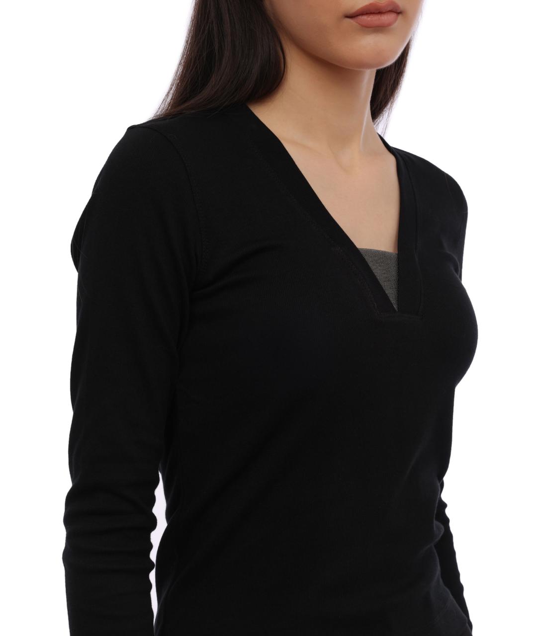 BRUNELLO CUCINELLI Черный хлопковый джемпер / свитер, фото 5