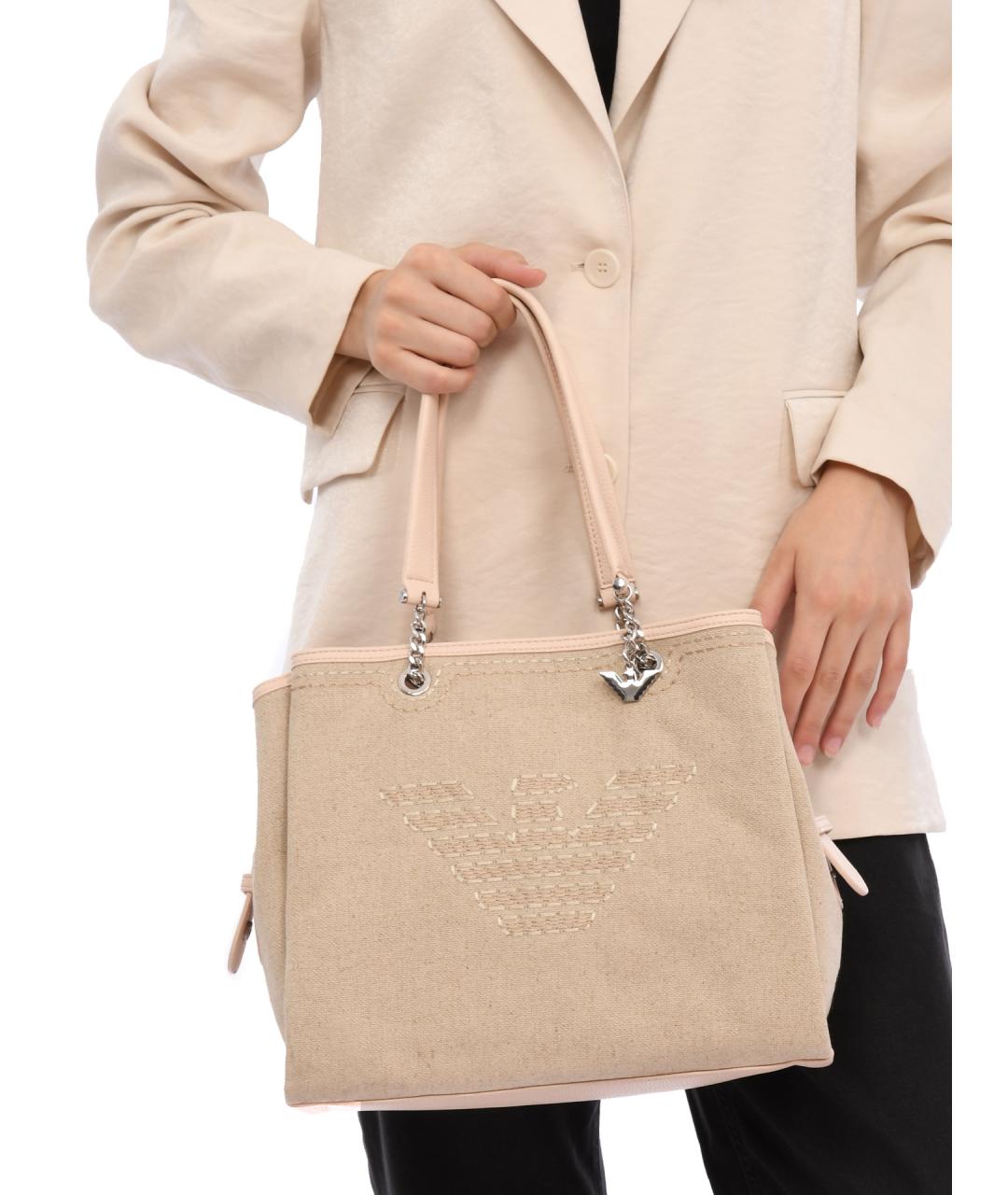 EMPORIO ARMANI Тканевая сумка тоут, фото 6