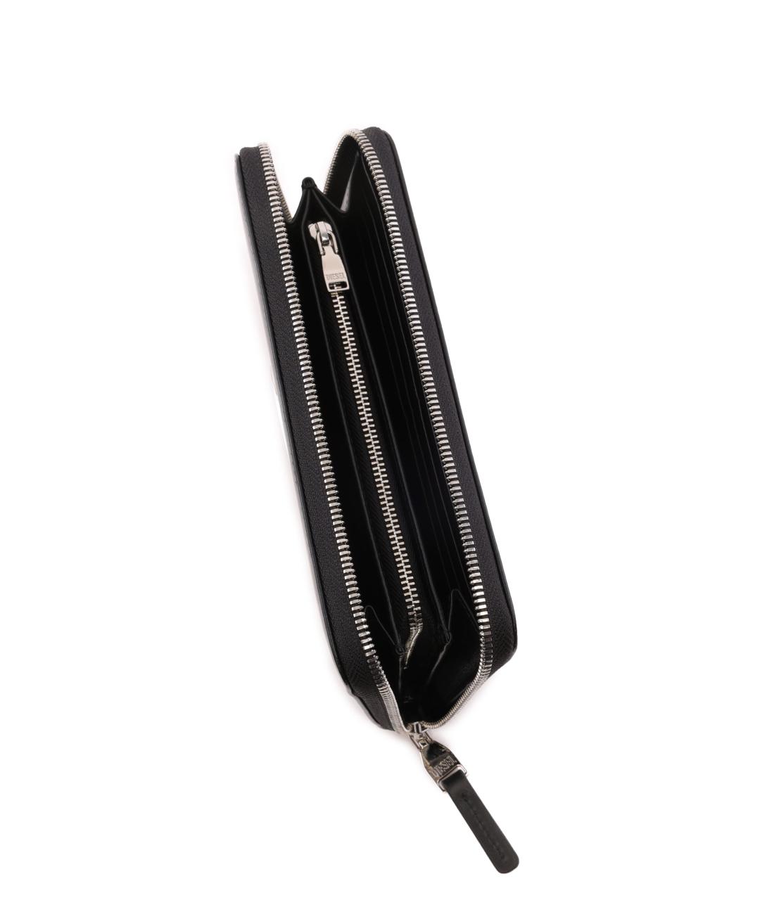 DIESEL Черный кожаный кошелек, фото 4