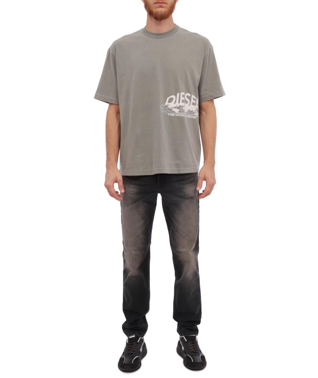 DIESEL Черные хлопковые прямые джинсы, фото 2