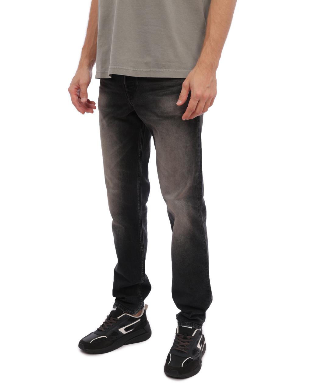 DIESEL Черные хлопковые прямые джинсы, фото 3