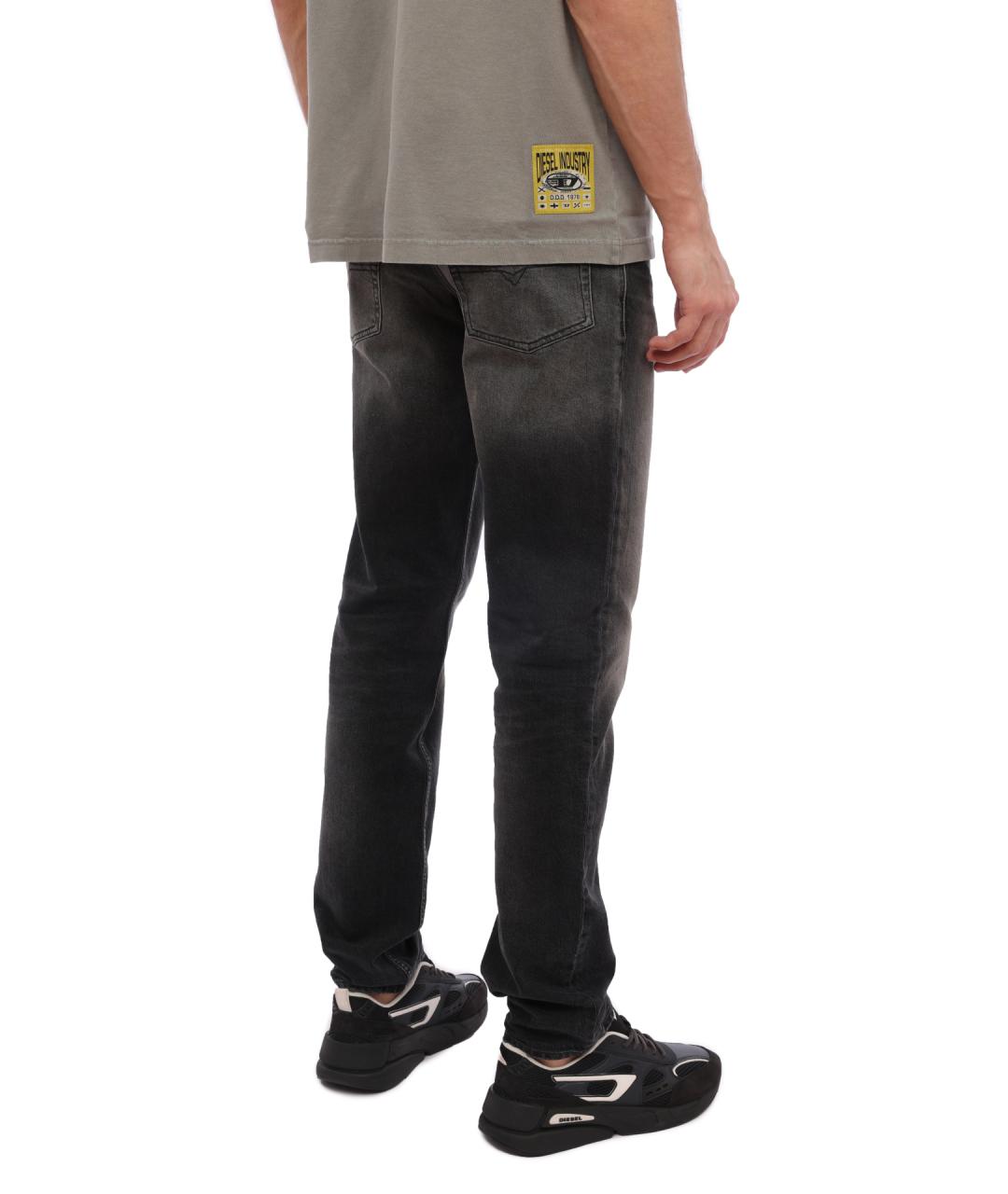 DIESEL Черные хлопковые прямые джинсы, фото 4
