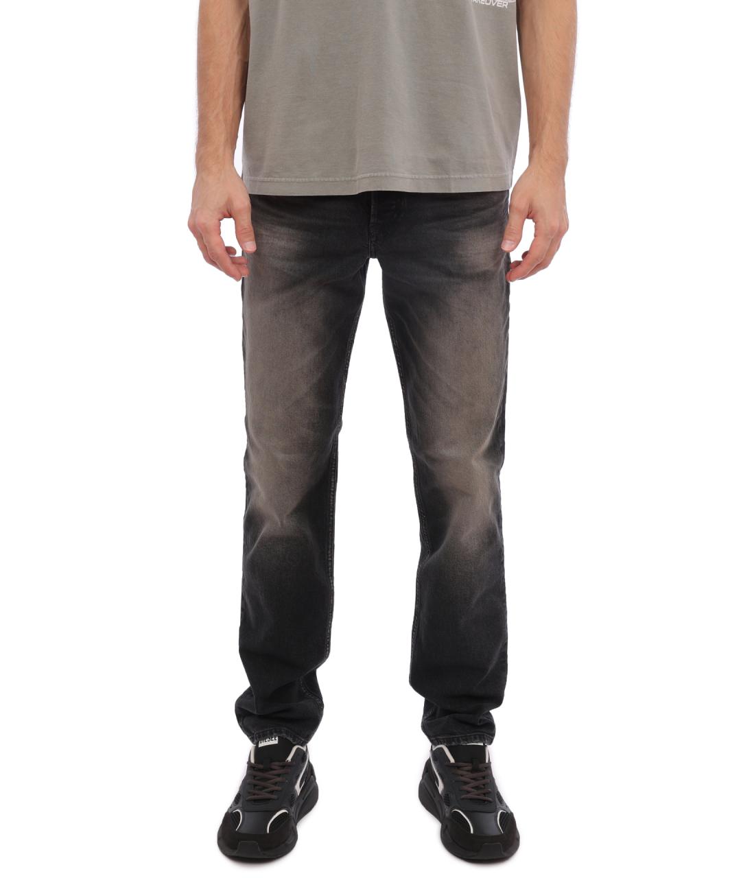 DIESEL Черные хлопковые прямые джинсы, фото 1