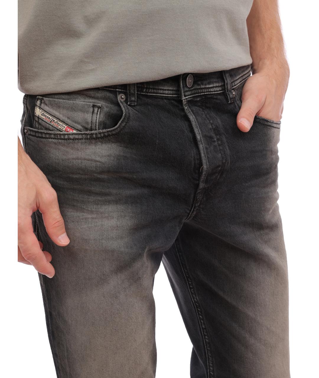 DIESEL Черные хлопковые прямые джинсы, фото 5