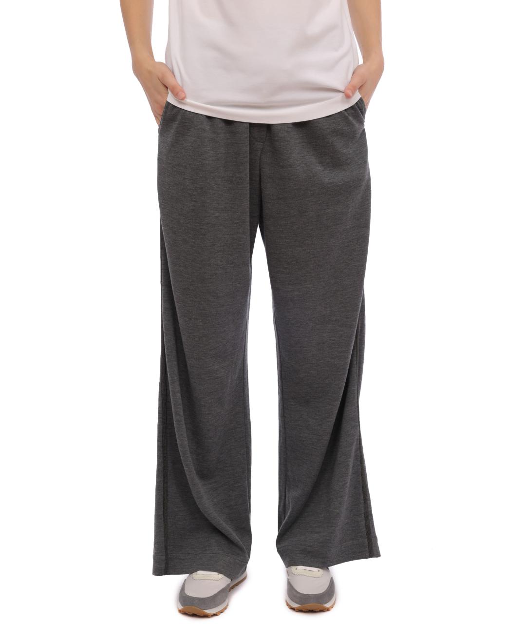 BRUNELLO CUCINELLI Серые хлопковые прямые брюки, фото 2