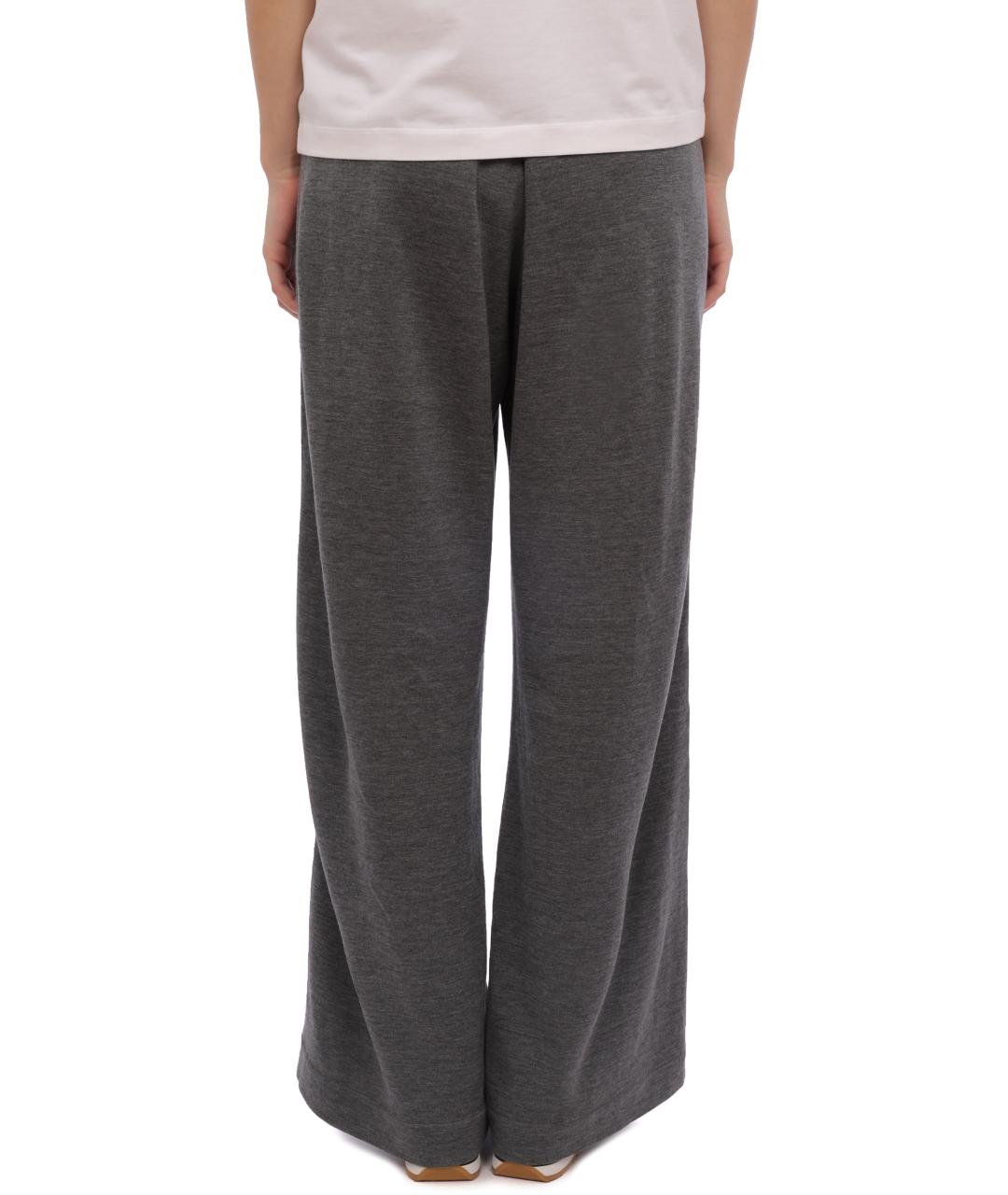 BRUNELLO CUCINELLI Серые хлопковые прямые брюки, фото 3