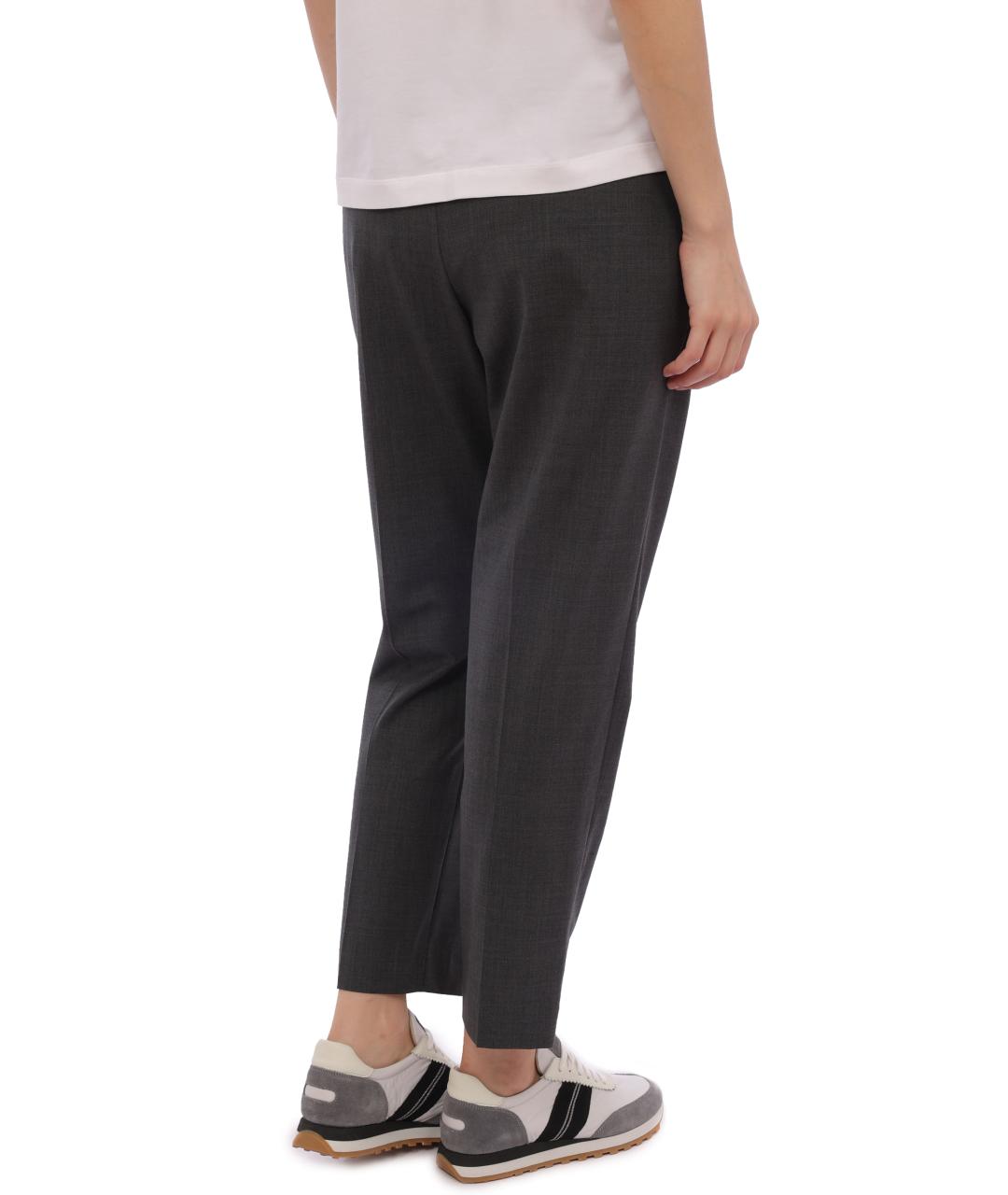 BRUNELLO CUCINELLI Серые хлопковые прямые брюки, фото 2