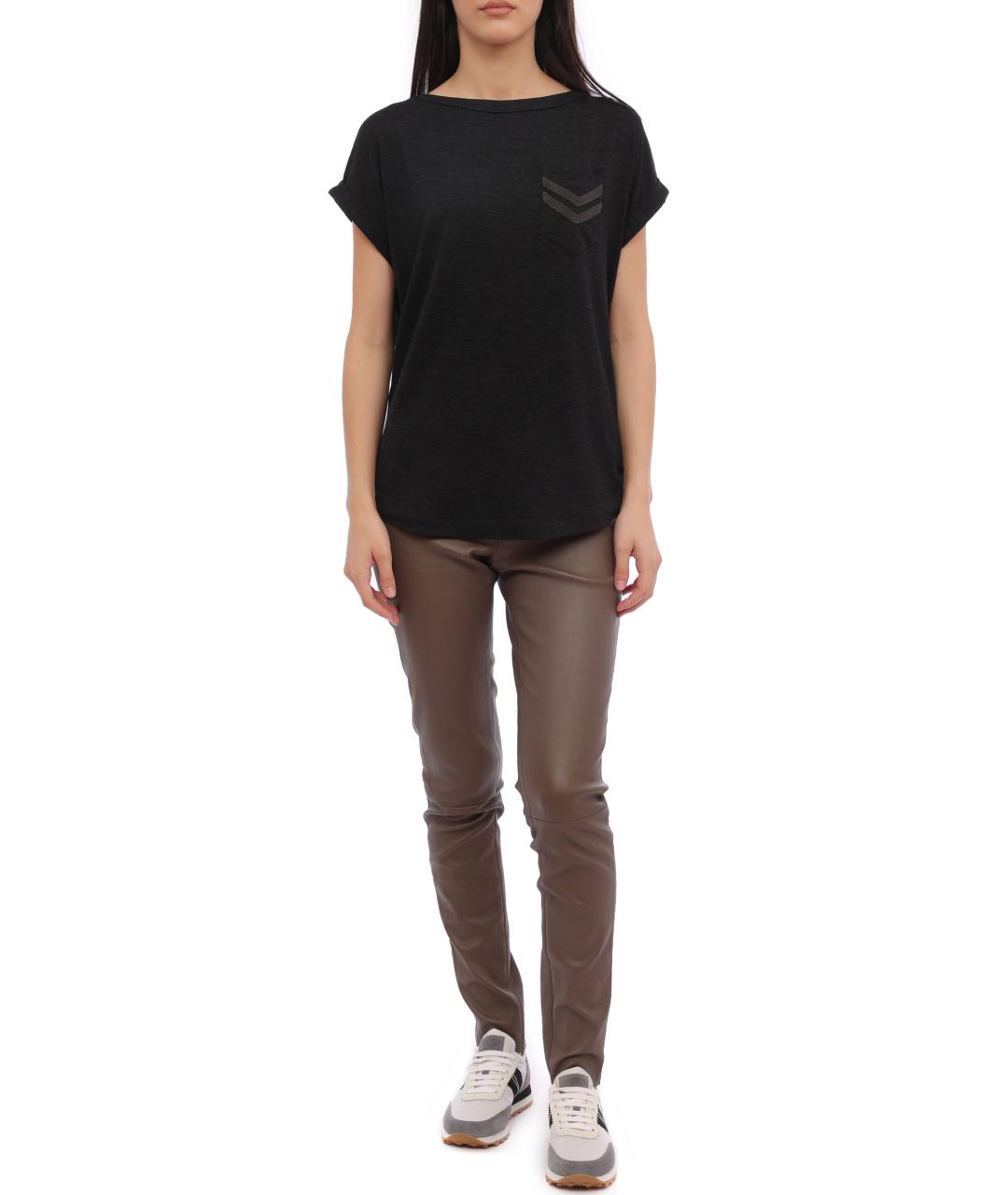 BRUNELLO CUCINELLI Черная хлопковая футболка, фото 1