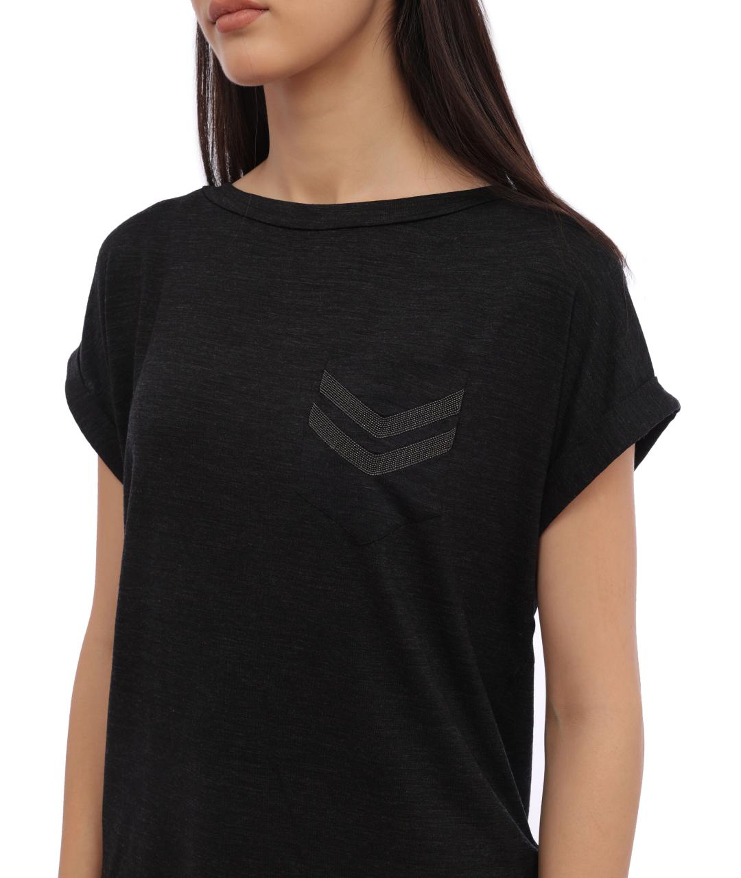 BRUNELLO CUCINELLI Черная хлопковая футболка, фото 3