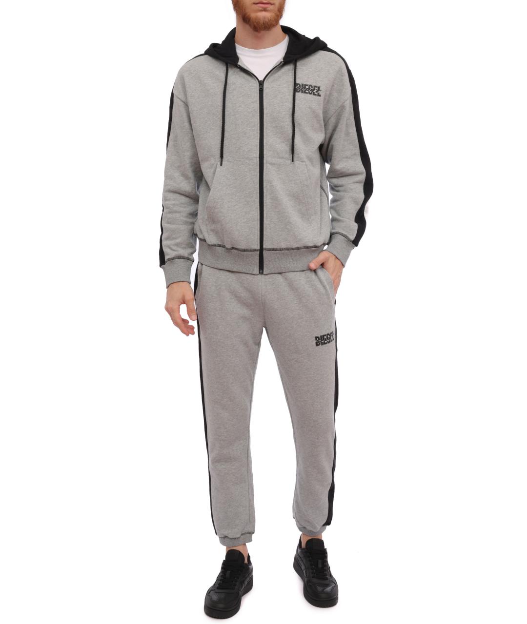 DIESEL Серые хлопковые повседневные брюки, фото 2