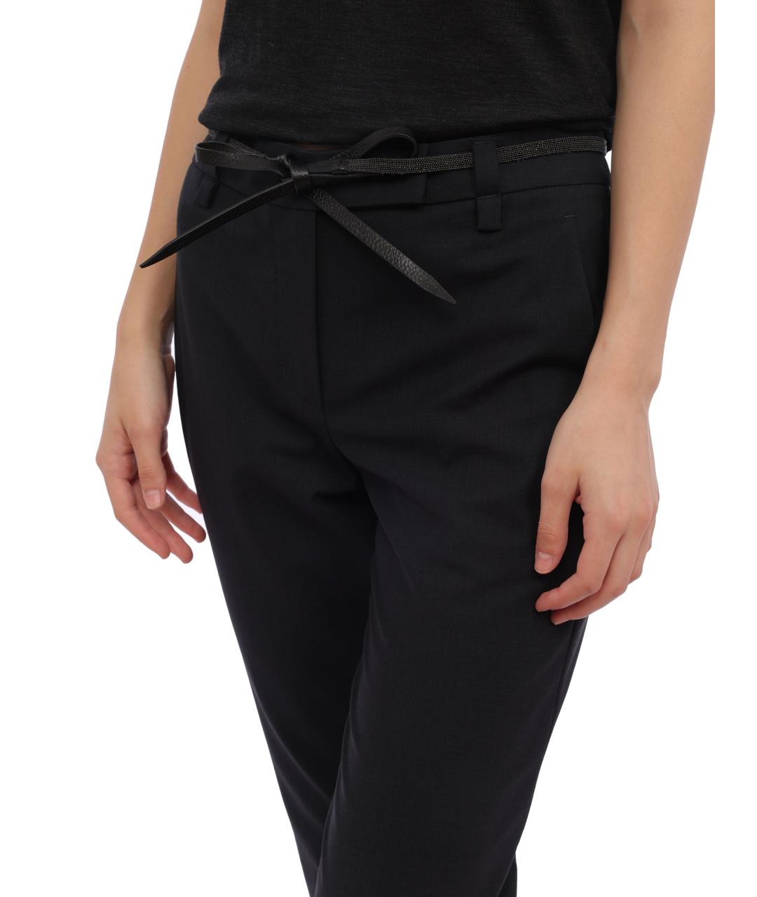 BRUNELLO CUCINELLI Черные прямые брюки, фото 5