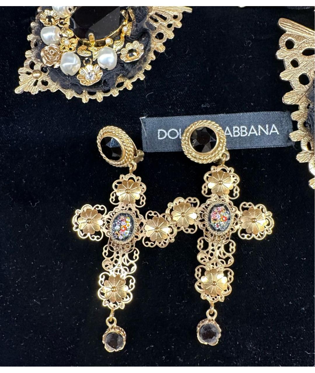 DOLCE&GABBANA Золотые клипсы, фото 3