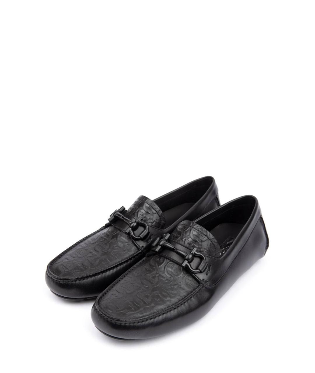 FERRAGAMO Черные кожаные мокасины, фото 2