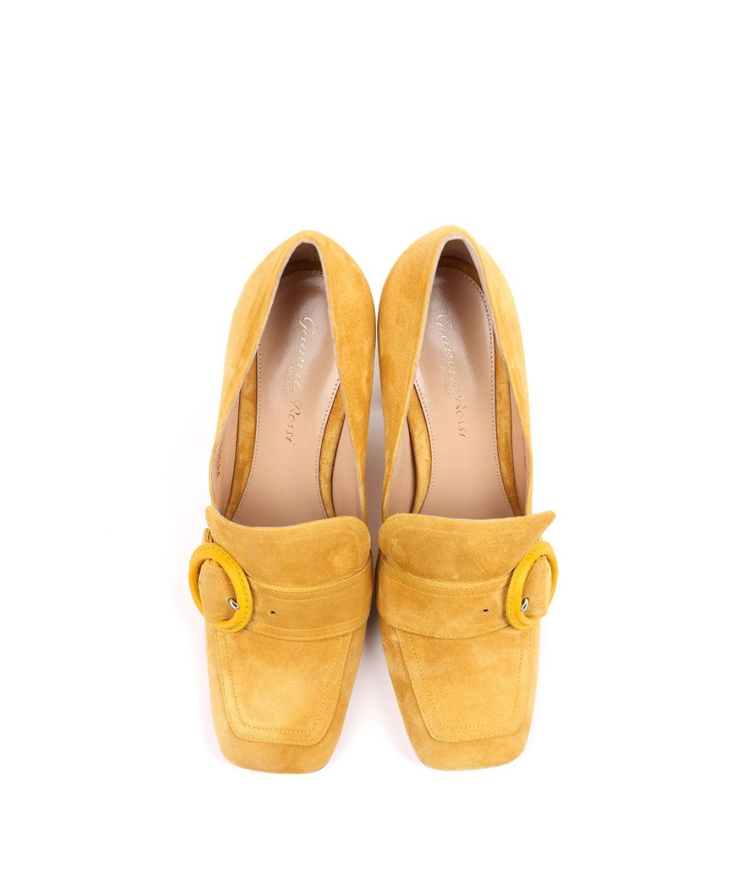 GIANVITO ROSSI Желтые замшевые туфли, фото 4