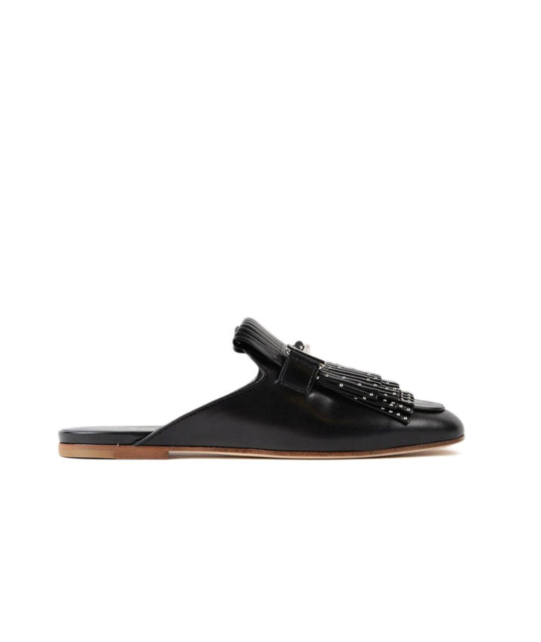 TOD'S Черные кожаные мюли, фото 5