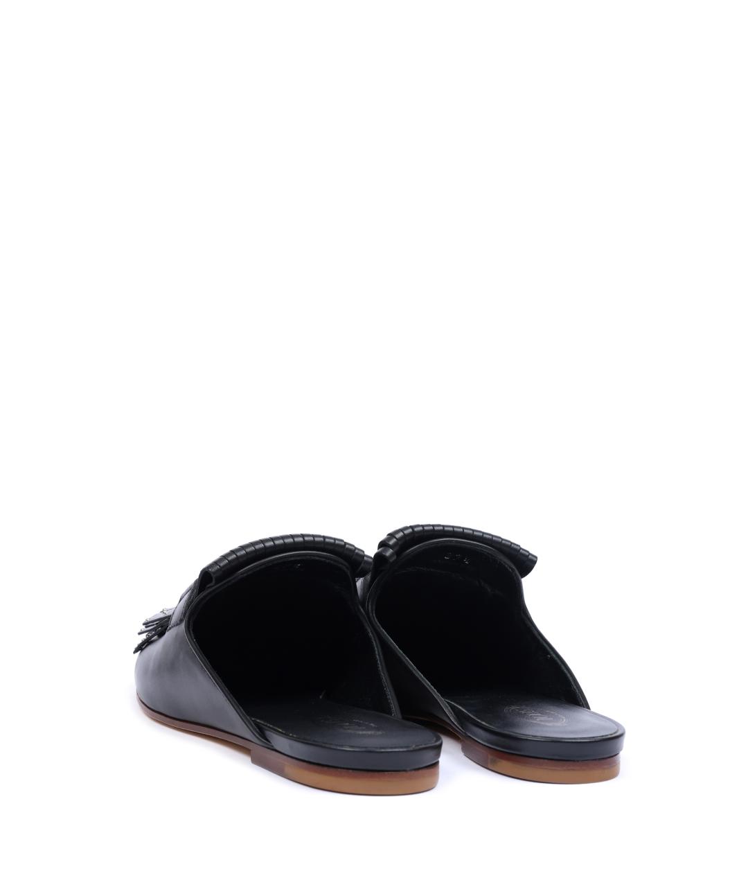 TOD'S Черные кожаные мюли, фото 3