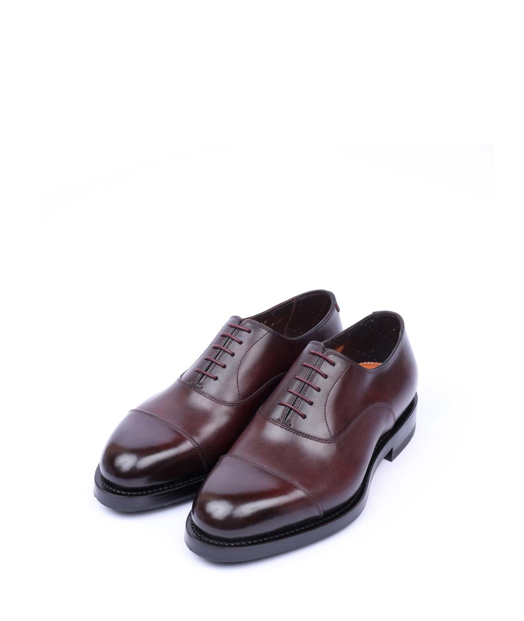 SANTONI Коричневые кожаные туфли, фото 2