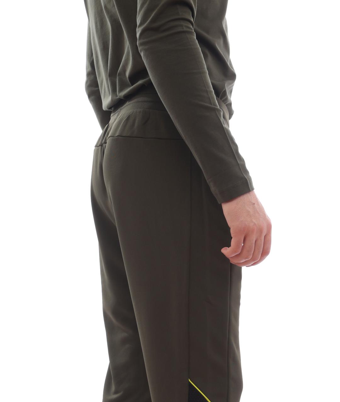 EA7 Хаки полиэстеровые повседневные брюки, фото 5