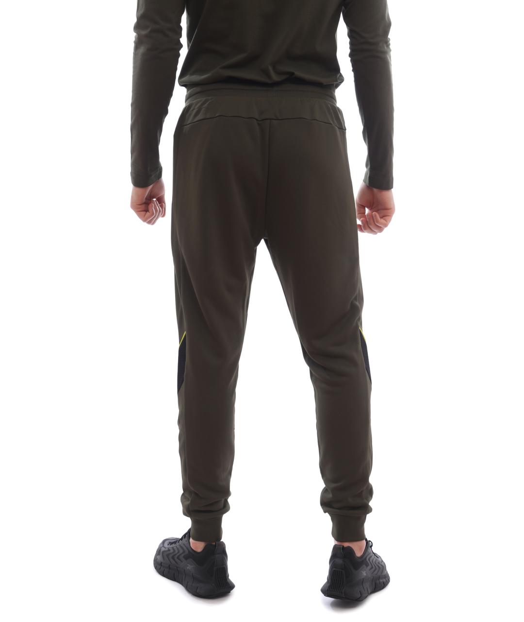 EA7 Хаки полиэстеровые повседневные брюки, фото 4