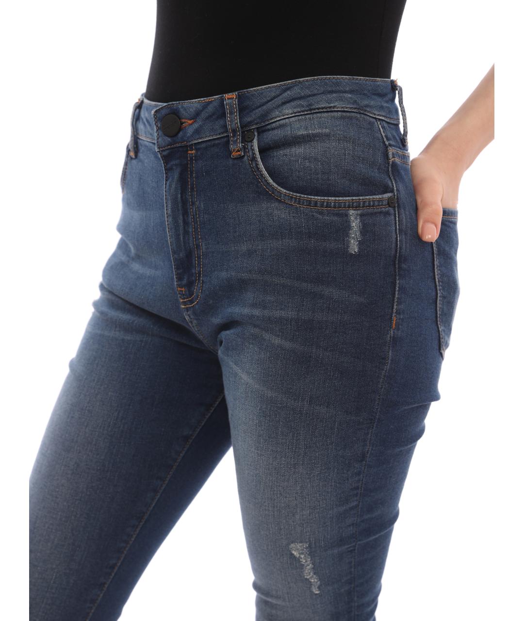 PINKO Синие хлопковые джинсы слим, фото 4