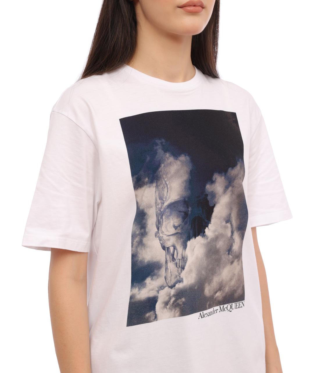 ALEXANDER MCQUEEN Белая хлопковая футболка, фото 3