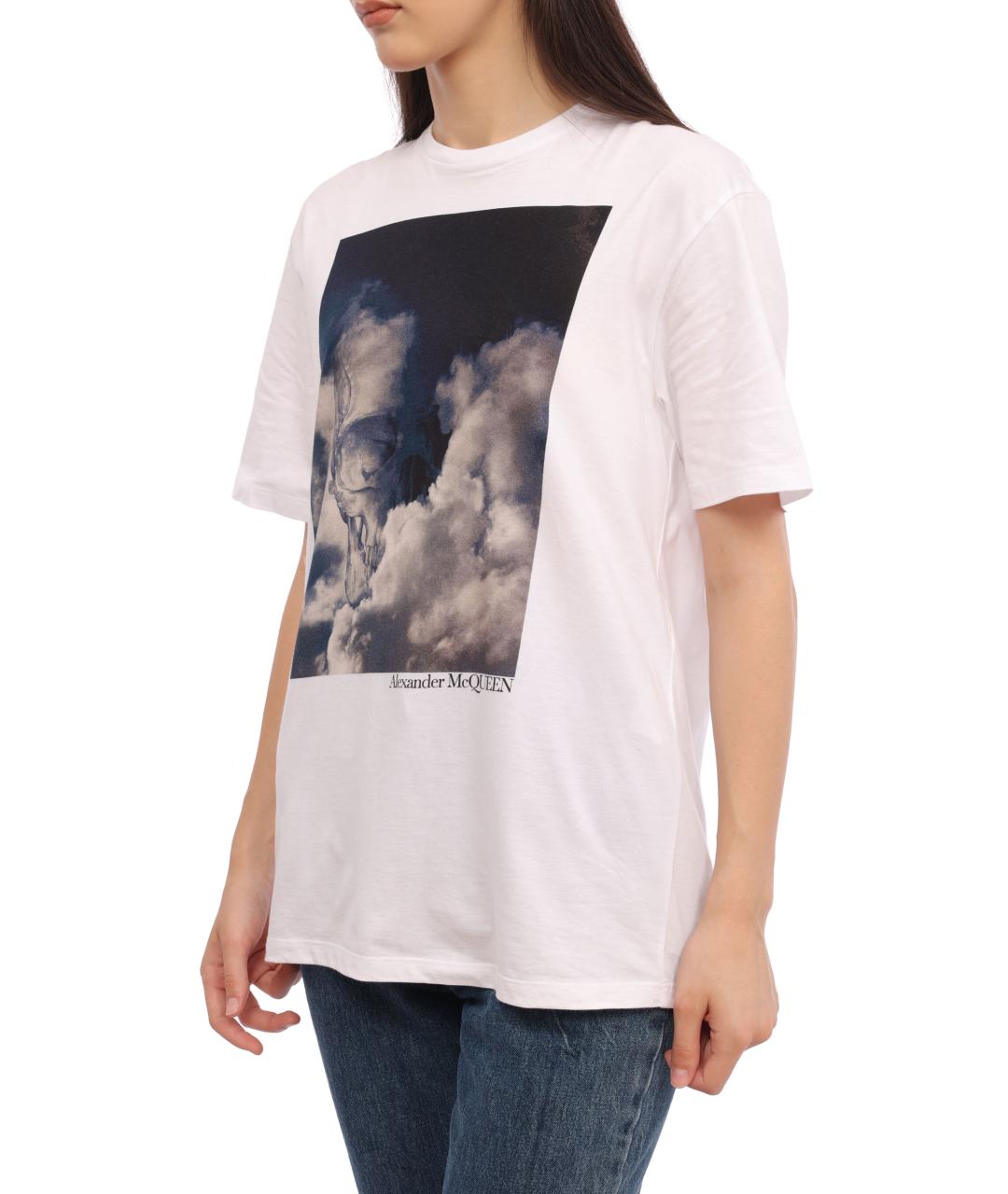 ALEXANDER MCQUEEN Белая хлопковая футболка, фото 2