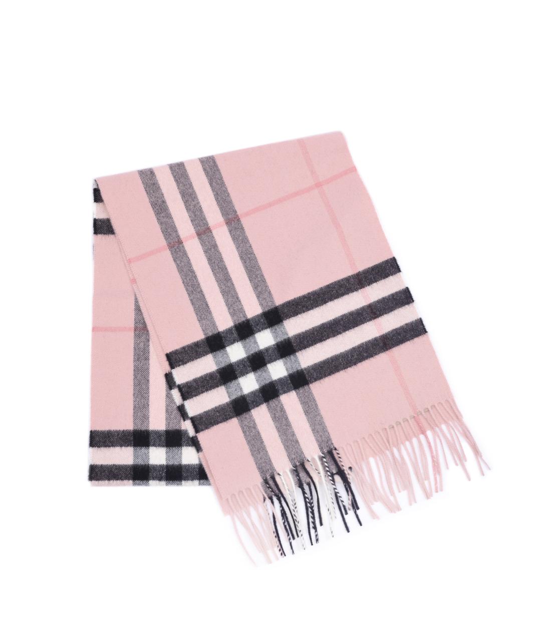 BURBERRY Розовый кашемировый шарф, фото 3