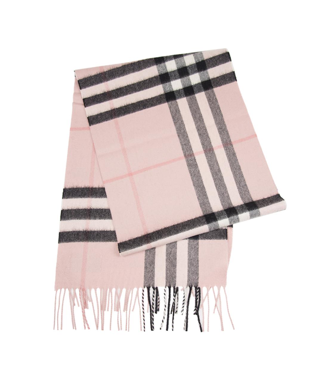 BURBERRY Розовый кашемировый шарф, фото 1