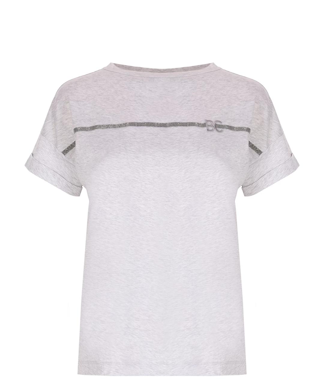BRUNELLO CUCINELLI Серая хлопковая футболка, фото 1