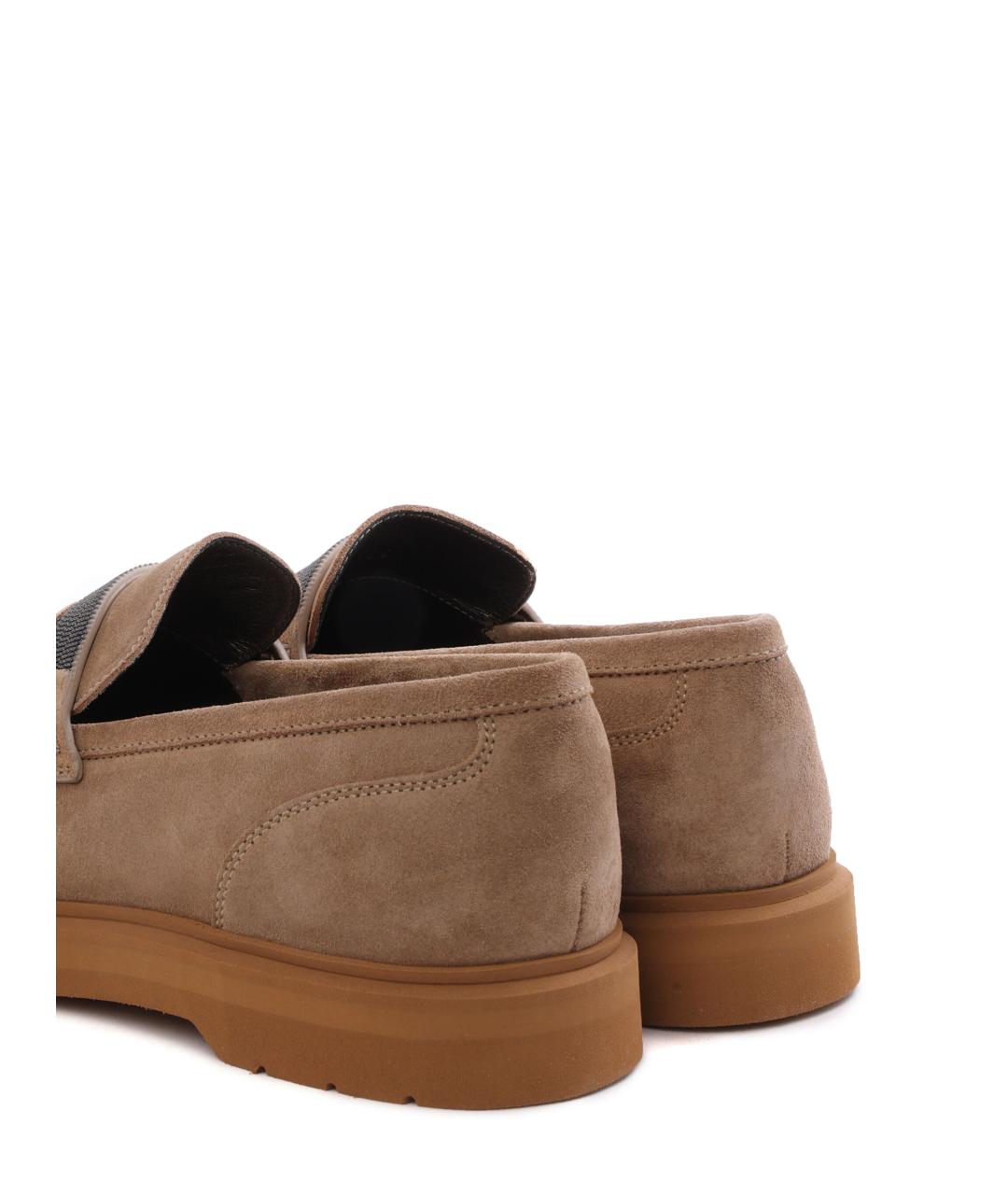 BRUNELLO CUCINELLI Коричневые замшевые лоферы, фото 7