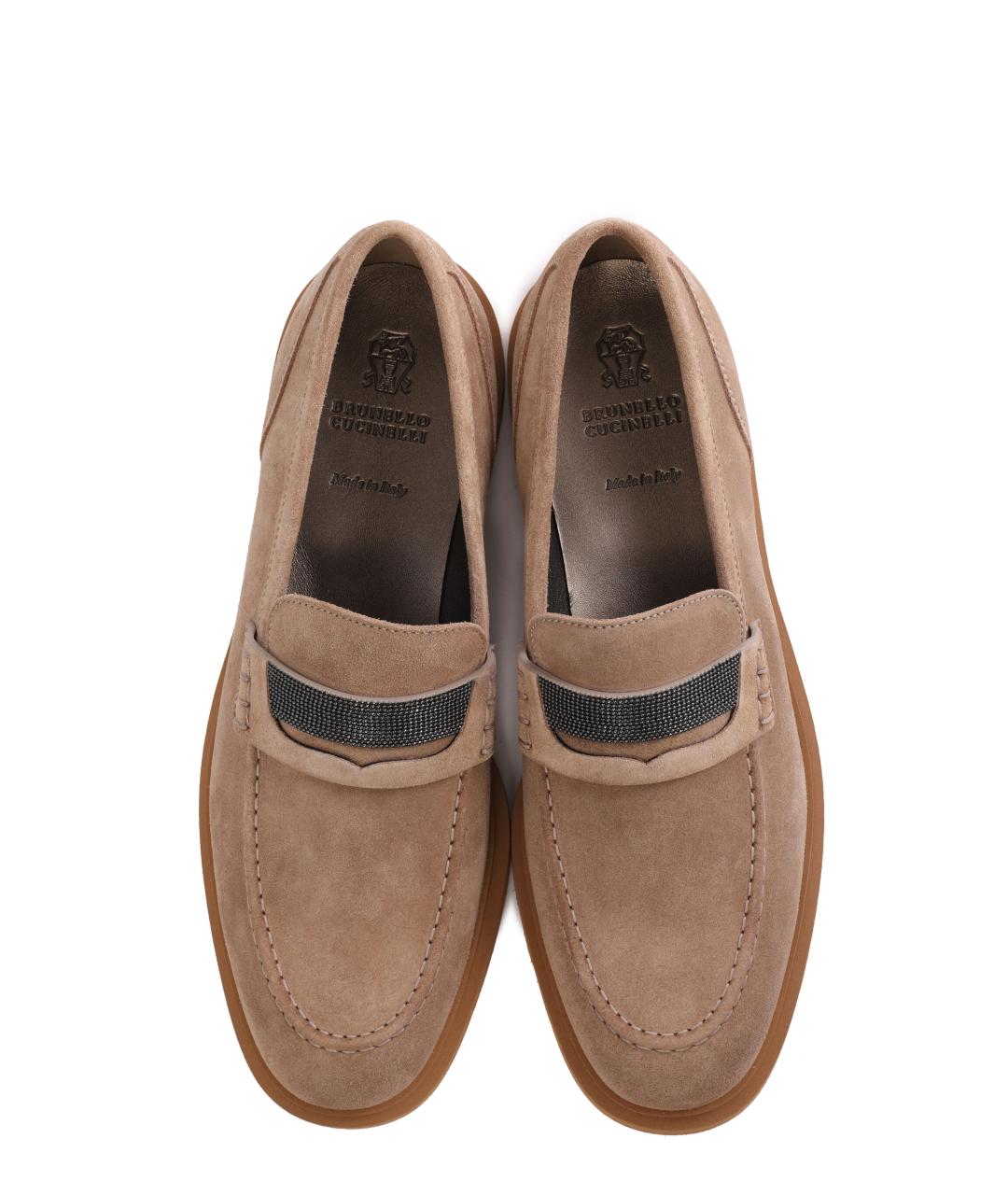 BRUNELLO CUCINELLI Коричневые замшевые лоферы, фото 4