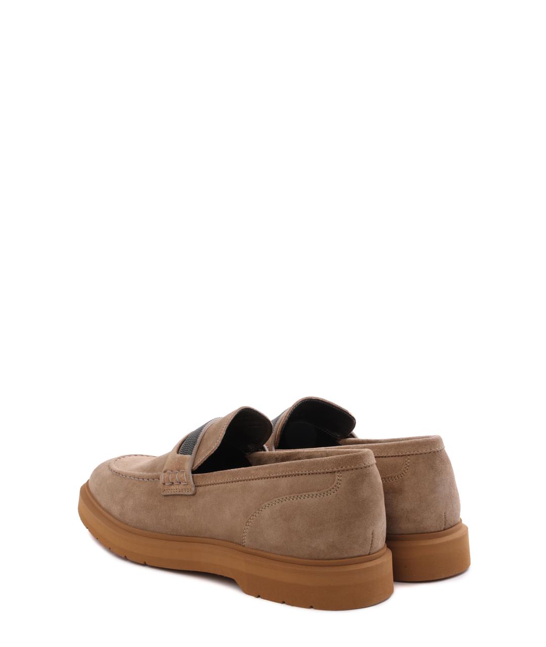 BRUNELLO CUCINELLI Коричневые замшевые лоферы, фото 3