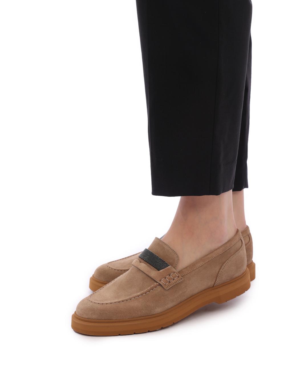 BRUNELLO CUCINELLI Коричневые замшевые лоферы, фото 8