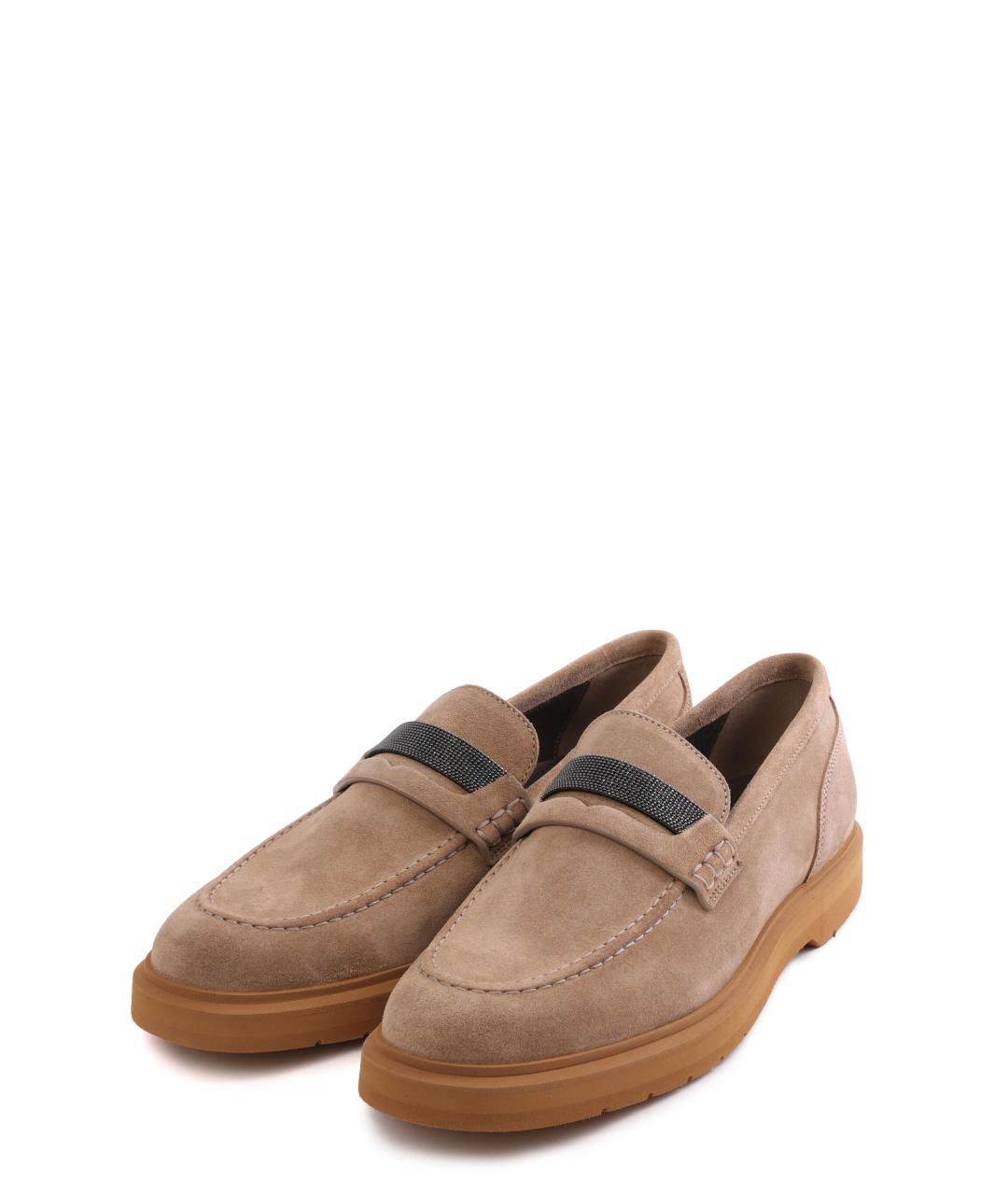 BRUNELLO CUCINELLI Коричневые замшевые лоферы, фото 2
