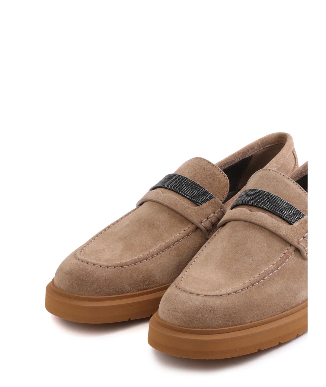 BRUNELLO CUCINELLI Коричневые замшевые лоферы, фото 6