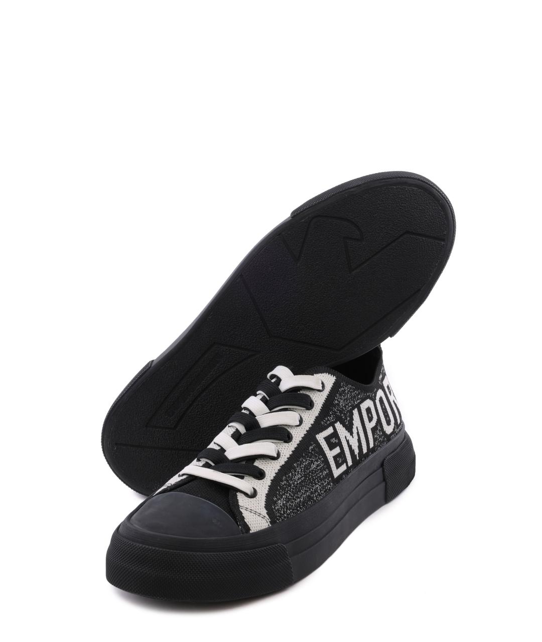 EMPORIO ARMANI Текстильные низкие кроссовки / кеды, фото 4