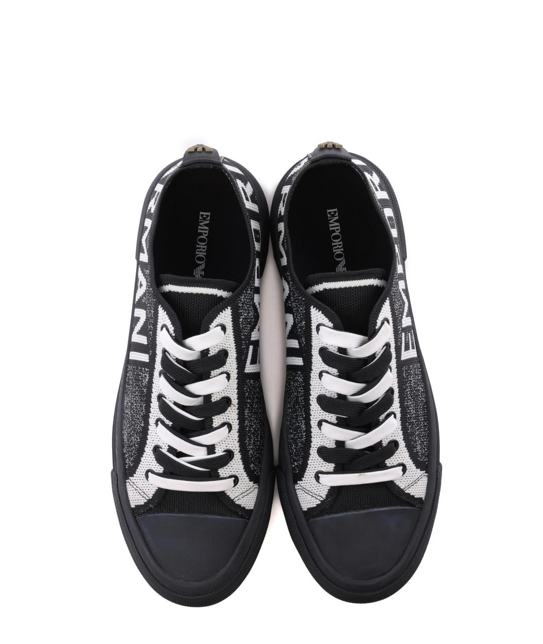 EMPORIO ARMANI Текстильные низкие кроссовки / кеды, фото 3