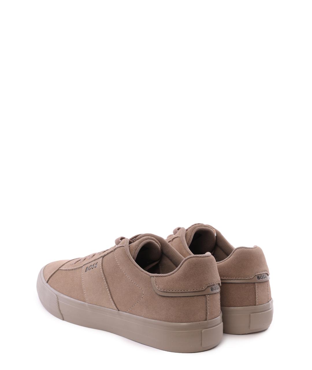 HUGO BOSS Коричневые замшевые низкие кроссовки / кеды, фото 5