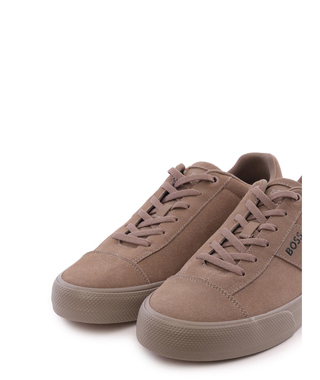 HUGO BOSS Коричневые замшевые низкие кроссовки / кеды, фото 6