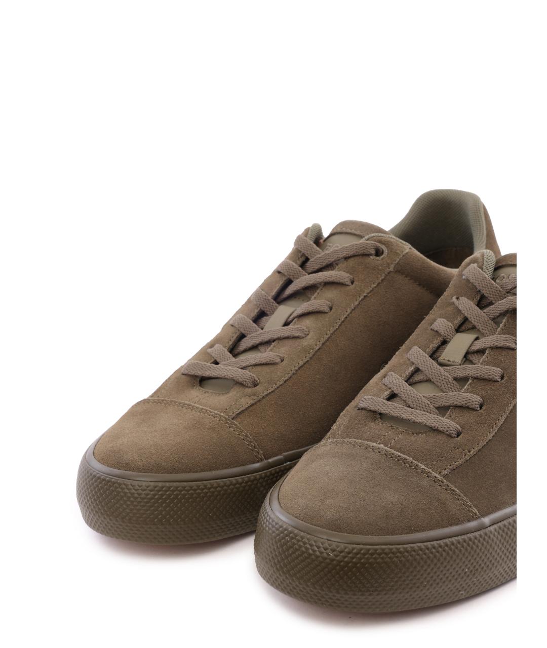 HUGO BOSS Хаки замшевые низкие кроссовки / кеды, фото 6