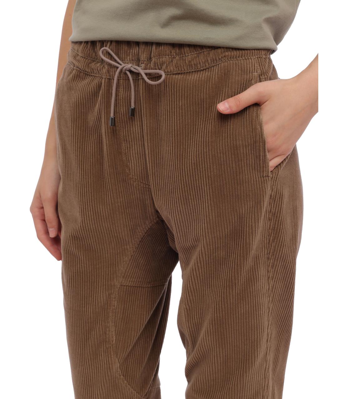 BRUNELLO CUCINELLI Коричневые прямые брюки, фото 4