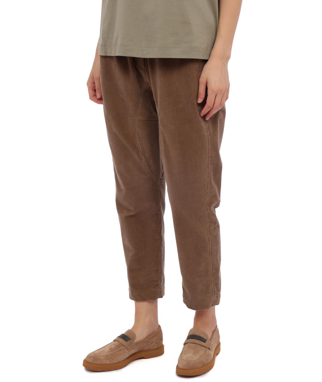 BRUNELLO CUCINELLI Коричневые прямые брюки, фото 2