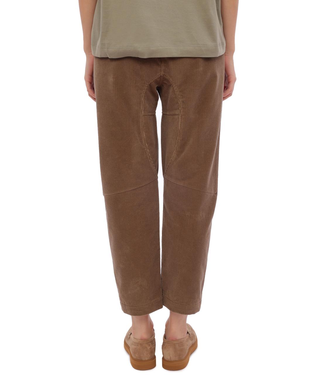 BRUNELLO CUCINELLI Коричневые прямые брюки, фото 3